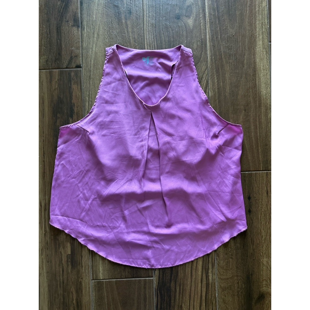 SHEBIRD Women's Purple Pleated Racerback Tank‎ Top Size Small